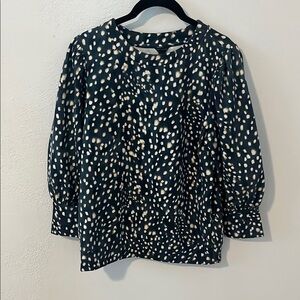 Ann Taylor Spotted Puff Sleeve Sweatshirt